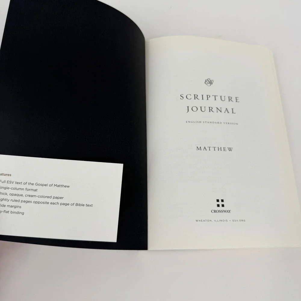 Crossway ESV Scripture Journal Gospel of Matthew Notebook Black Gold Foil Bible